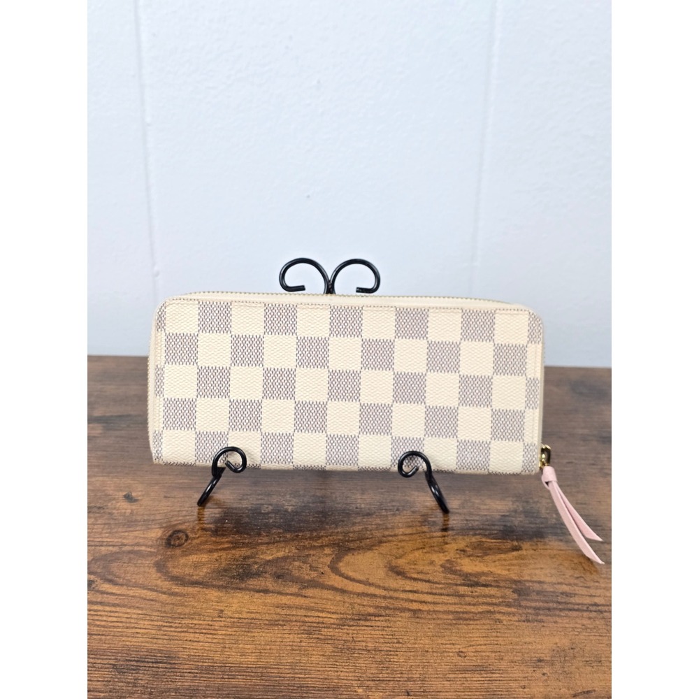 Louis Vuitton Damier Azur Clemence Wallet Pink